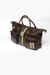 Sac de voyage en cuir Steve McQueen Nolan 7 48h marron foncé